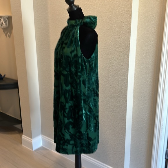 Trina Turk Women's Wish Velvet Burnout Shift Dress Green - Picture 3 of 8